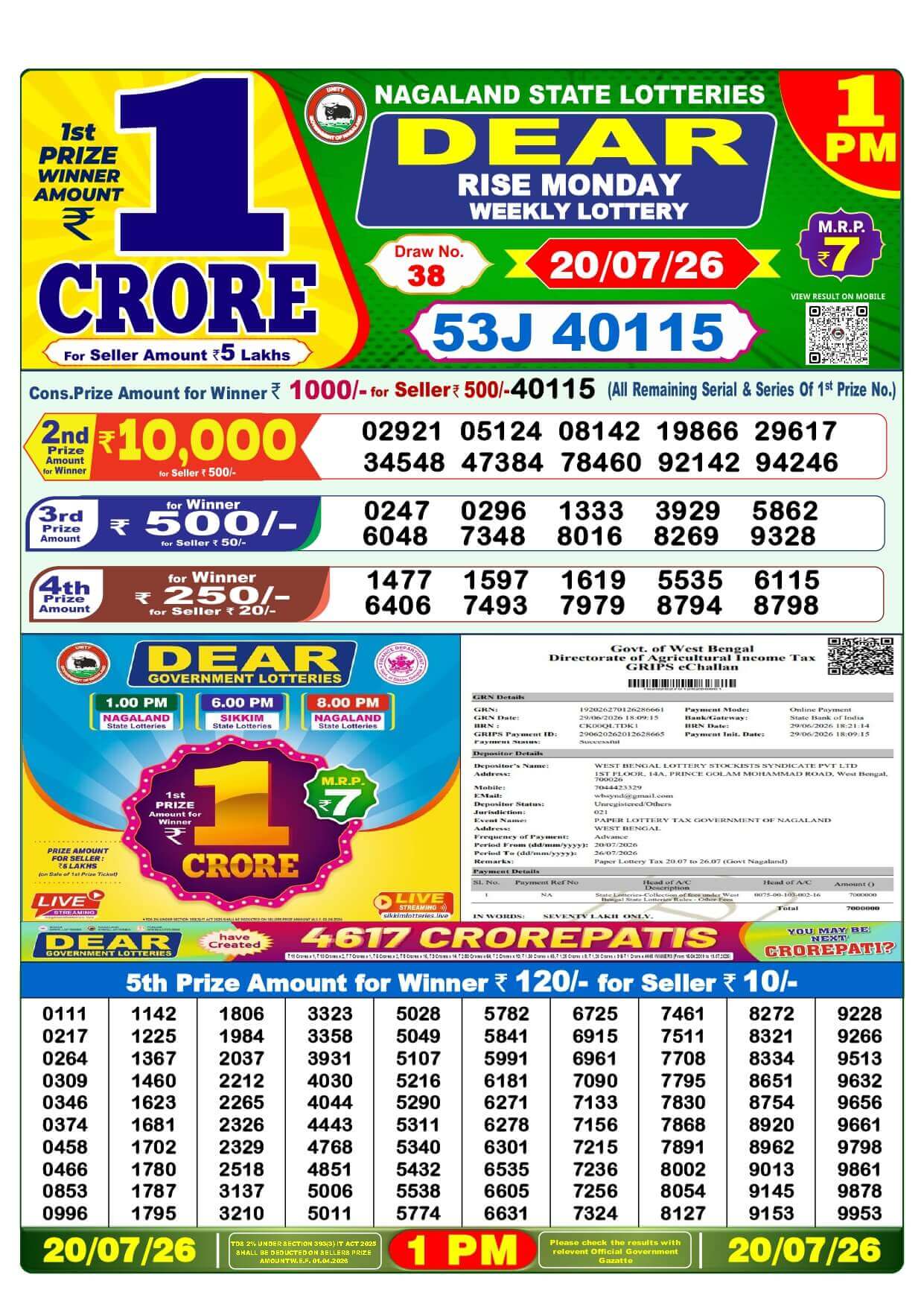 Lottery Result