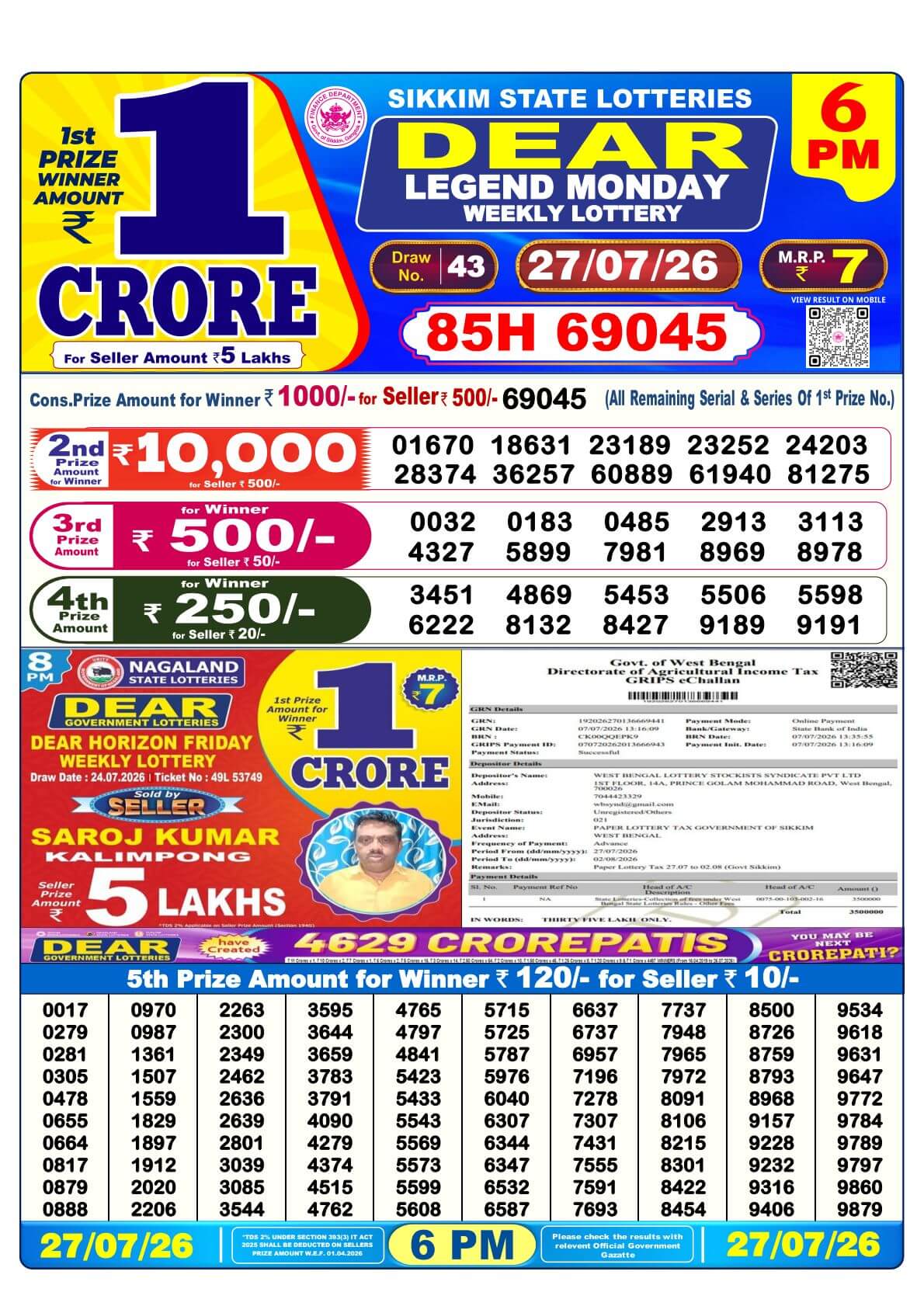 Lottery Result